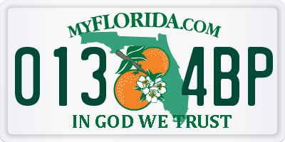 FL license plate 0134BP