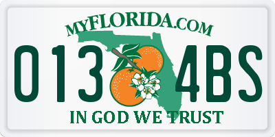 FL license plate 0134BS