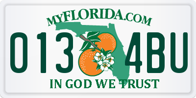 FL license plate 0134BU