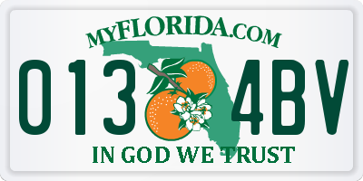 FL license plate 0134BV