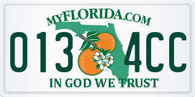 FL license plate 0134CC