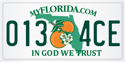 FL license plate 0134CE