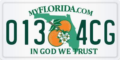 FL license plate 0134CG