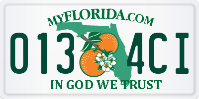 FL license plate 0134CI