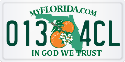 FL license plate 0134CL