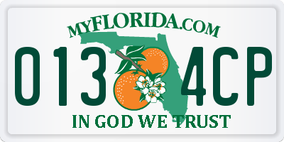 FL license plate 0134CP
