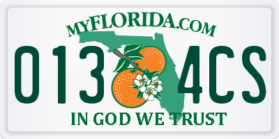 FL license plate 0134CS