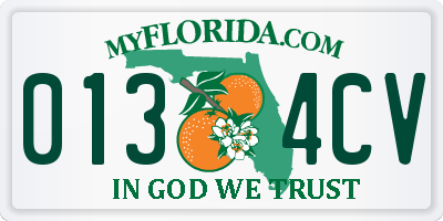 FL license plate 0134CV