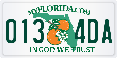 FL license plate 0134DA