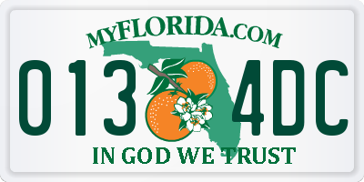 FL license plate 0134DC