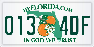 FL license plate 0134DF