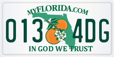 FL license plate 0134DG