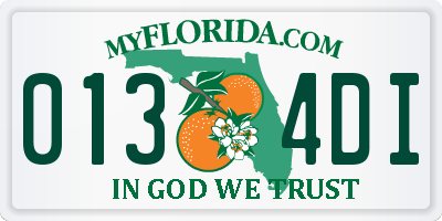 FL license plate 0134DI