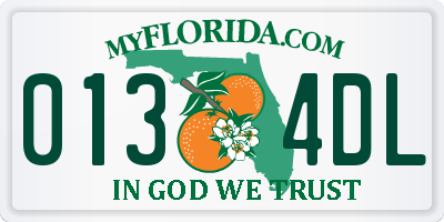 FL license plate 0134DL