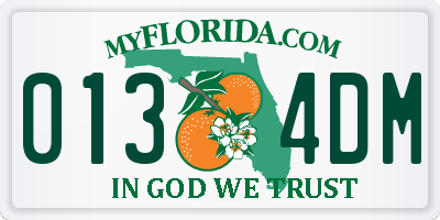 FL license plate 0134DM