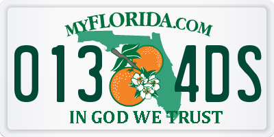 FL license plate 0134DS