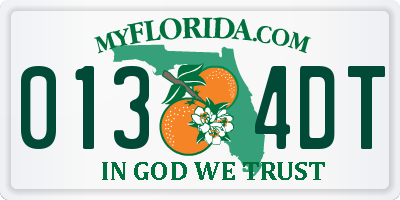 FL license plate 0134DT