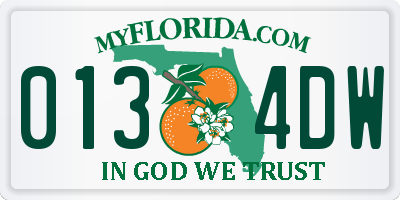FL license plate 0134DW