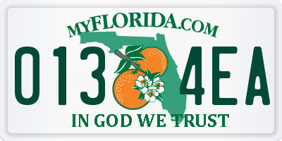 FL license plate 0134EA