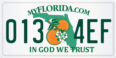 FL license plate 0134EF