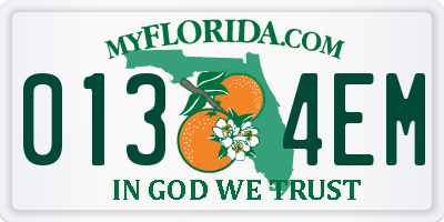 FL license plate 0134EM