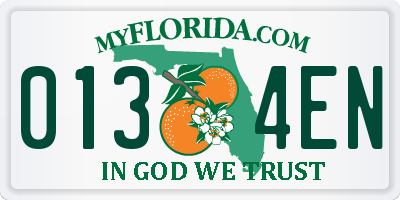 FL license plate 0134EN
