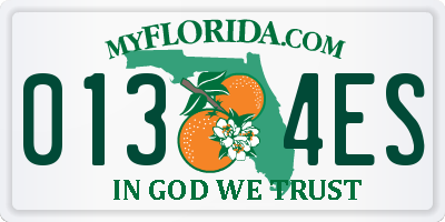 FL license plate 0134ES