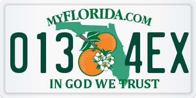 FL license plate 0134EX