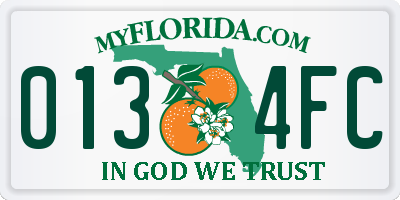 FL license plate 0134FC