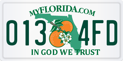FL license plate 0134FD
