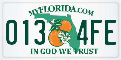 FL license plate 0134FE