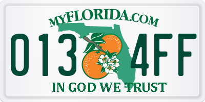 FL license plate 0134FF