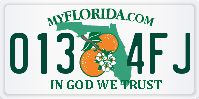 FL license plate 0134FJ