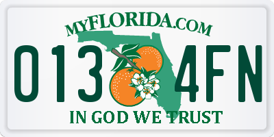 FL license plate 0134FN