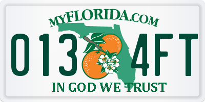 FL license plate 0134FT