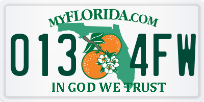 FL license plate 0134FW