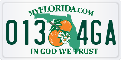 FL license plate 0134GA