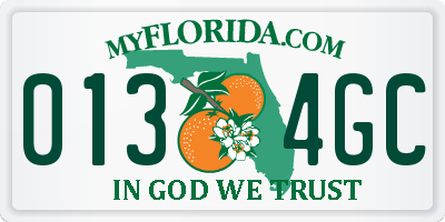 FL license plate 0134GC