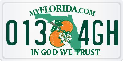 FL license plate 0134GH