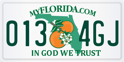 FL license plate 0134GJ