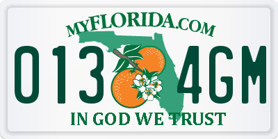 FL license plate 0134GM
