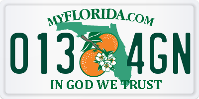 FL license plate 0134GN