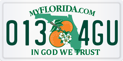 FL license plate 0134GU