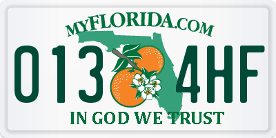 FL license plate 0134HF