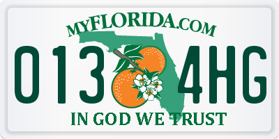 FL license plate 0134HG
