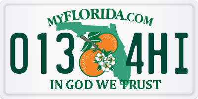 FL license plate 0134HI