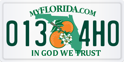 FL license plate 0134HO