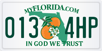FL license plate 0134HP