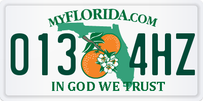 FL license plate 0134HZ