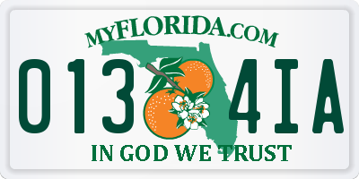 FL license plate 0134IA